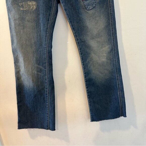 Levi’s 504 Slouch Straight Distressed Studded Floral Embroidered Jeans Sz 7 M - Picture 6 of 14